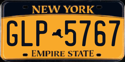 NY license plate GLP5767