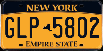 NY license plate GLP5802