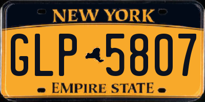 NY license plate GLP5807