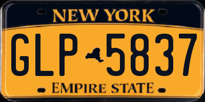 NY license plate GLP5837