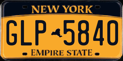 NY license plate GLP5840