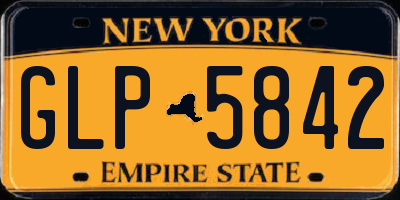 NY license plate GLP5842