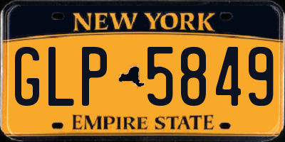 NY license plate GLP5849