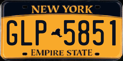 NY license plate GLP5851