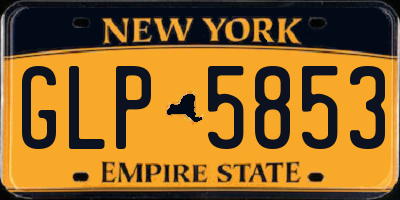 NY license plate GLP5853