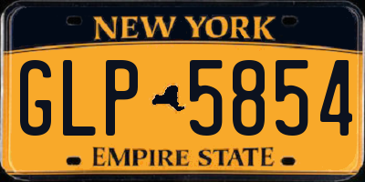 NY license plate GLP5854