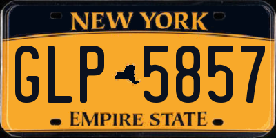 NY license plate GLP5857