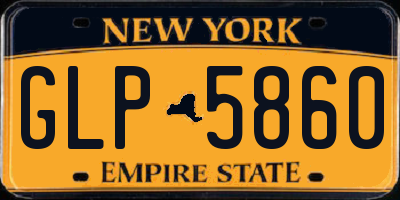 NY license plate GLP5860