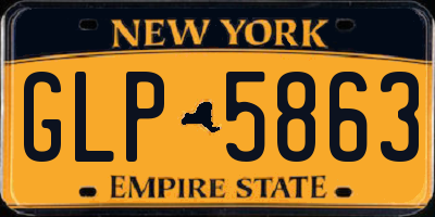 NY license plate GLP5863