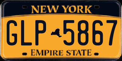 NY license plate GLP5867