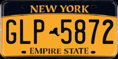 NY license plate GLP5872