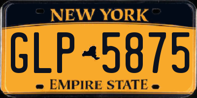 NY license plate GLP5875