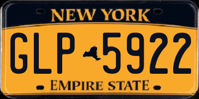 NY license plate GLP5922