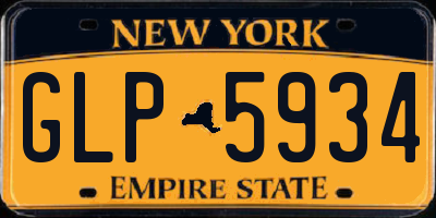 NY license plate GLP5934