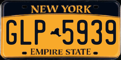 NY license plate GLP5939