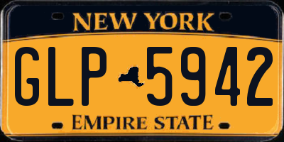 NY license plate GLP5942
