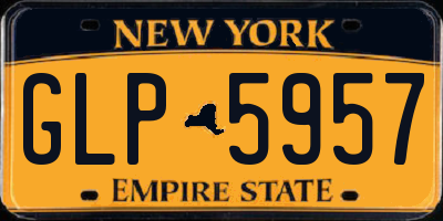 NY license plate GLP5957