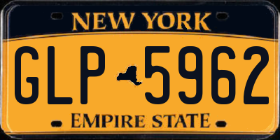 NY license plate GLP5962