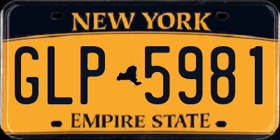 NY license plate GLP5981