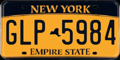 NY license plate GLP5984