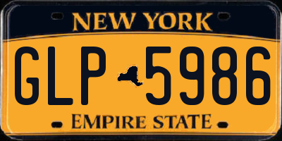 NY license plate GLP5986