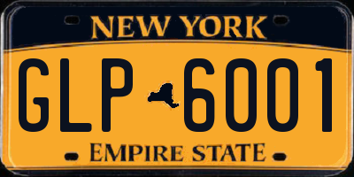 NY license plate GLP6001