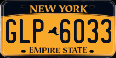 NY license plate GLP6033