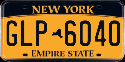 NY license plate GLP6040