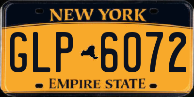 NY license plate GLP6072