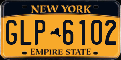 NY license plate GLP6102
