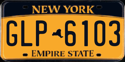 NY license plate GLP6103