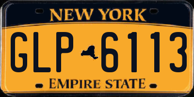 NY license plate GLP6113
