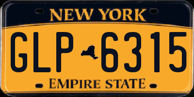 NY license plate GLP6315