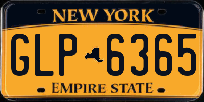 NY license plate GLP6365