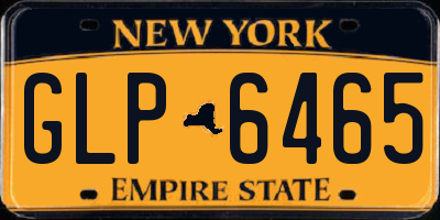 NY license plate GLP6465