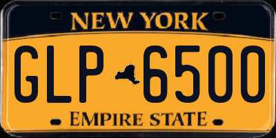 NY license plate GLP6500