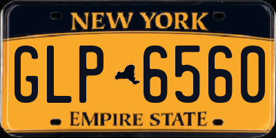 NY license plate GLP6560