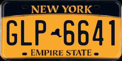 NY license plate GLP6641