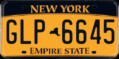 NY license plate GLP6645