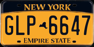 NY license plate GLP6647