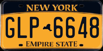 NY license plate GLP6648