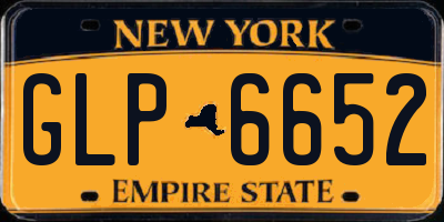 NY license plate GLP6652