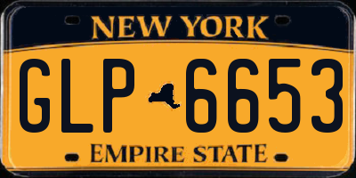 NY license plate GLP6653