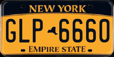 NY license plate GLP6660