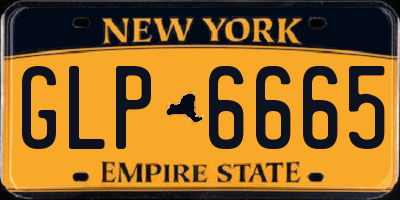 NY license plate GLP6665