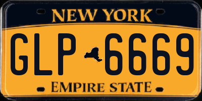 NY license plate GLP6669
