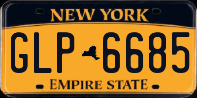 NY license plate GLP6685