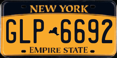 NY license plate GLP6692