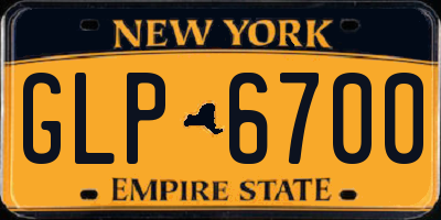 NY license plate GLP6700