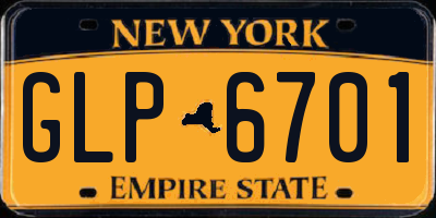 NY license plate GLP6701